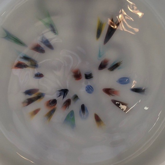 Decorative & Serving White Plate W/burst of colors - Picture 6 of 14